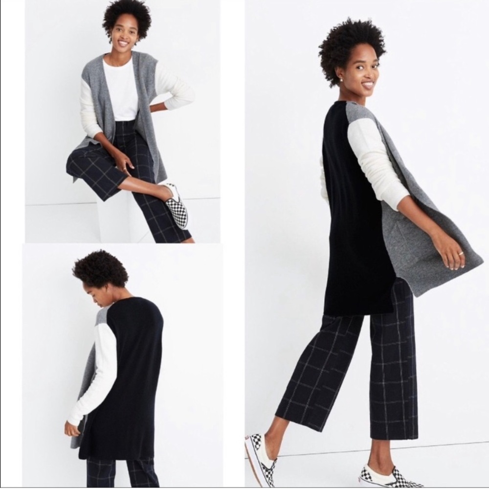 Madewell Kent Colorblock Wool Cardigan Sweater size 2X